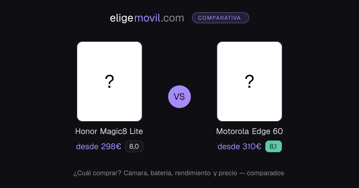 Honor Magic8 Lite vs Motorola Edge 60: ¿cuál comprar?
